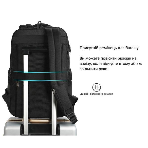 Рюкзак міський T-B3182A для ноутбука 15.6" на 22 літри, чорний T-B3182 15.6 Black фото
