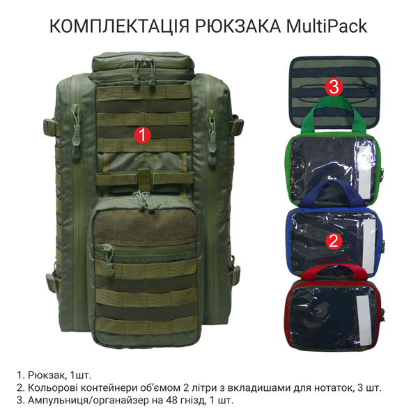 Tactical combat medic backpack with stretcher compartment DERBY MultiPack army medical backpack khaki