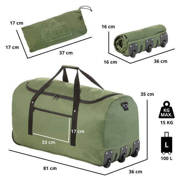 Сумка дорожня на колесах TravelZ Wheelbag 100 Liter Green (603095) 930793 фото