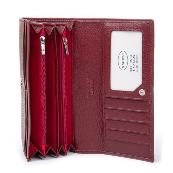 Кошелек Classic Женский кожа DR. BOND W501 wine-red 38390 фото
