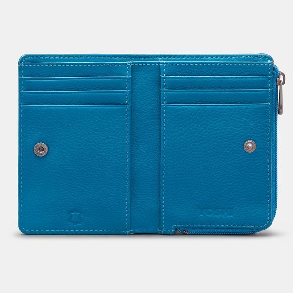 Жіночий шкіряний гаманець Yoshi Y1275 Peacock Plume (Petrol Blue) Y1275 PCK 48 фото