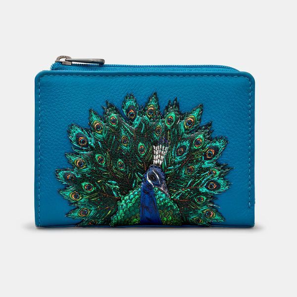 Жіночий шкіряний гаманець Yoshi Y1275 Peacock Plume (Petrol Blue) Y1275 PCK 48 фото