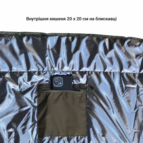 Великий спальний мішок ковдра XXXL з капюшоном DERBY CMK 240-90 хакі ліве відкриття CMK 240-90 khaki фото