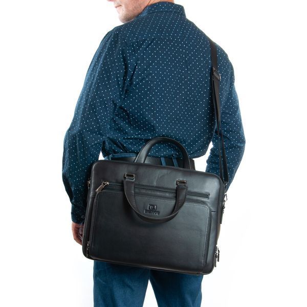 Сумка Мужская Портфель кожа BRETTON 3492-1A black 40929 фото