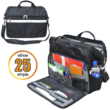 DERBY DoctorBag black organizer work bag with modular dividers and a compartment for a laptop up to 17"