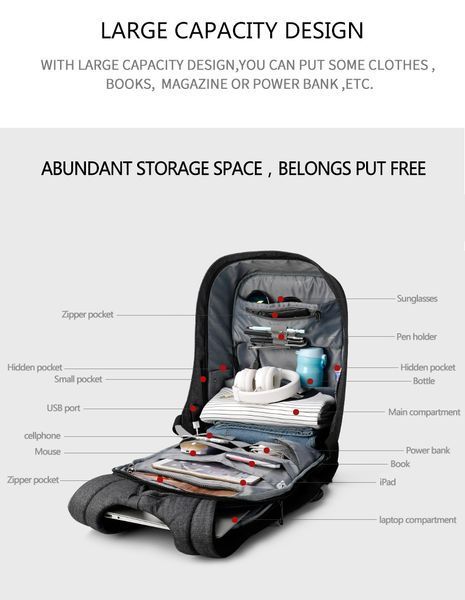Urban Backpack "Anti-theft" Tigernu T-B3213 HC 15.6"