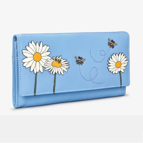 Жіночий шкіряний гаманець Yoshi Y1030 Hodson (Bee Happy Blue) Y1030 BEE 21 фото