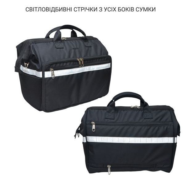 DERBY DoctorBag black organizer work bag with modular dividers and a compartment for a laptop up to 17"