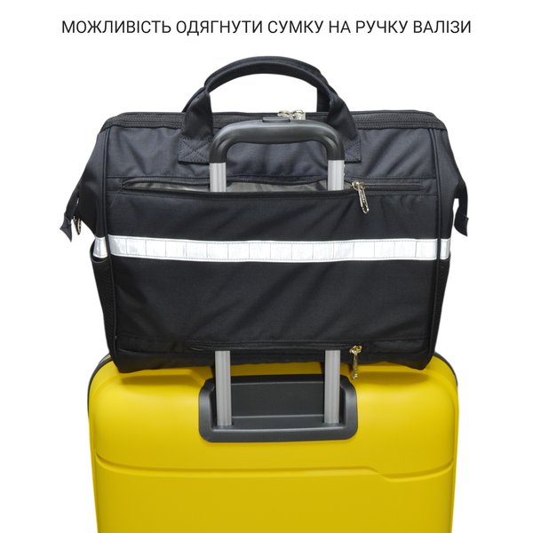 DERBY DoctorBag black organizer work bag with modular dividers and a compartment for a laptop up to 17"