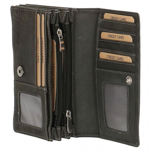 Портмоне Enrico Benetti Leather верт. з відділ. для документів Чорн. (15x9x3см) Eb67010 001 фото
