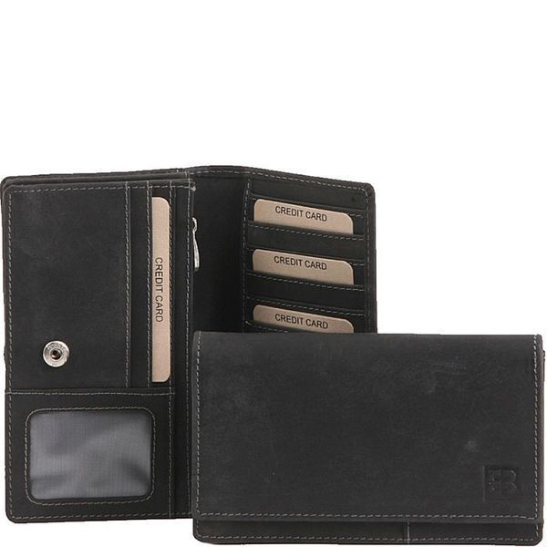 Портмоне Enrico Benetti Leather верт. з відділ. для документів Чорн. (15x9x3см) Eb67010 001 фото
