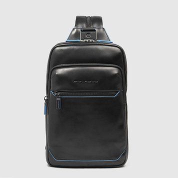 sling bag-backpack Piquadro Blue Square Black з відділ. д/iPad /RFID захист (21x30,5x7)