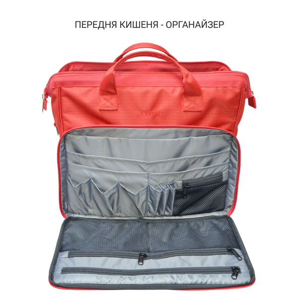 Медична сумка-органайзер DERBY DoctorBag червона з модульними перегородками та відділом для ноутбука до 17" DoctorBag red фото