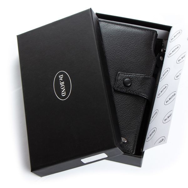 Кошелек Classic Мужской кожа DR. BOND MB-2 black 31351 фото