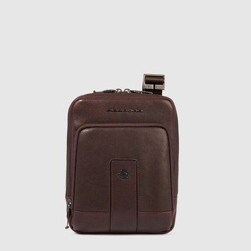 Сумка Піквадро Carl Dark Brown верт. з відділ. для iPad mini на ремені (17x23x6) CA3084S129_TM фото