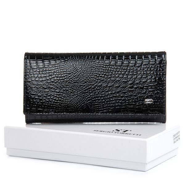 Кошелек LR Женский кожа-лак SERGIO TORRETTI FEW501 black 40799 фото