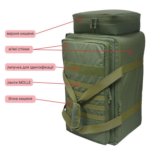 Велика сумка рюкзак військового медика DERBY MediCase-60L олива MediCase-60L olive фото