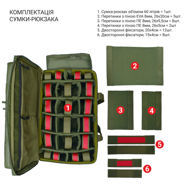 Велика сумка рюкзак військового медика DERBY MediCase-60L олива MediCase-60L olive фото