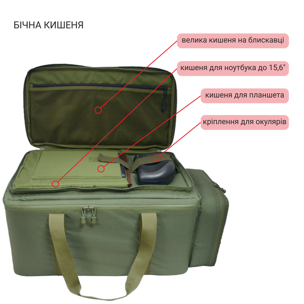 Велика сумка рюкзак військового медика DERBY MediCase-60L олива MediCase-60L olive фото