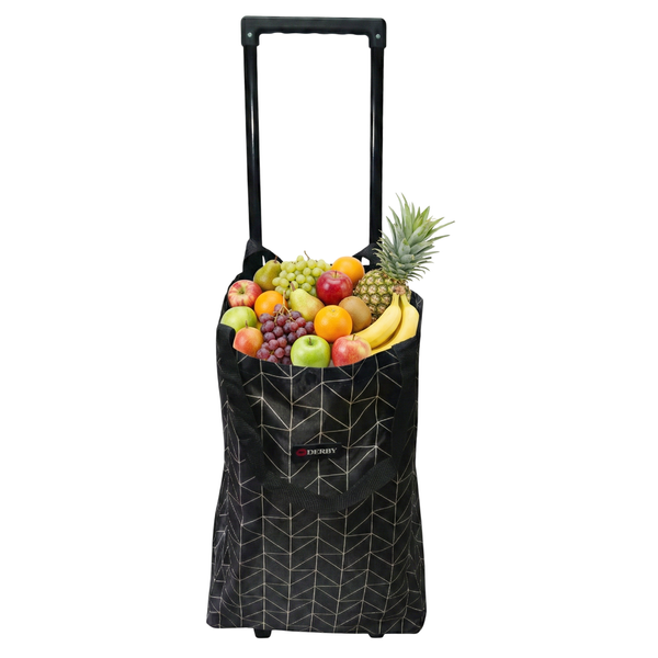 Shopping cart DERBY 092501 black 25 l on wheels with hanging telescopic handle