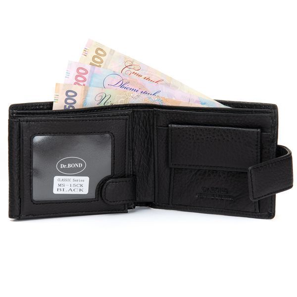 Кошелек Classic Мужской кожа DR. BOND MS-15CK black 39834 фото