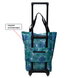 Shopping cart DERBY 092501 blue fowers 25 l on wheels with hanging telescopic handle
