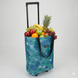 Shopping cart DERBY 092501 blue fowers 25 l on wheels with hanging telescopic handle