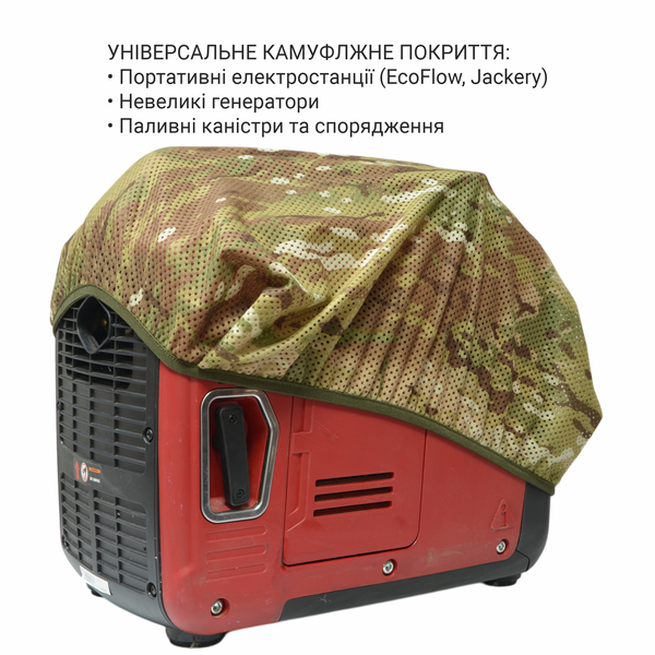 Маскувальний чохол з камуфляжної сітки для антени Starlink, генератора, електростанцій, камери, різного польового спорядження, сітчастий поліестер - не заважає сигналу, легко встановлюється DERBY Mask-S Mask-S мультикам фото