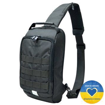 Рюкзак через плече (слінг) Derby 012602 Sling Black &mdash; Чоловічий міський однолямковий рюкзак, Cordura 500D чорний 012602 black фото