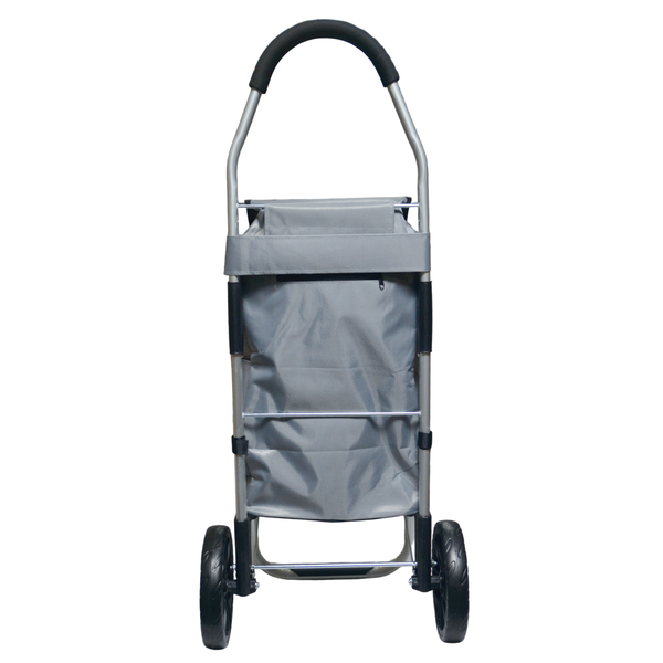 Shopping trolley bag foldable with large wheels, aluminum frame, waterproof, gray tailor's trolley DERBY 092405 grey
