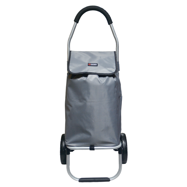Shopping trolley bag foldable with large wheels, aluminum frame, waterproof, gray tailor's trolley DERBY 092405 grey