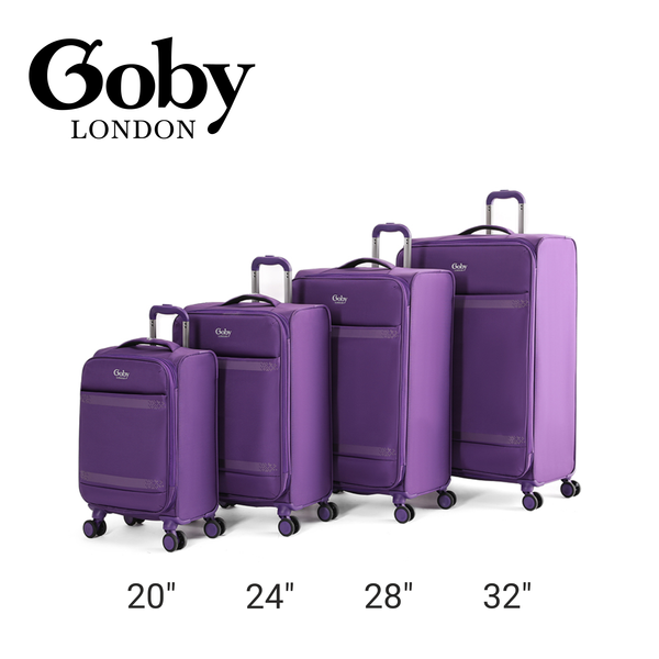 Валіза текстильна ручна поклажа 43 літри з розширенням 4 колеса замок TSA Goby London GB-3009/20 малий розмір 50 40 20 GB-3009/20 purple фото