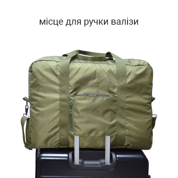 copy_Transforming bag, hand luggage for the plane, 55x40x20cm, with a handle for a suitcase, DERBY 032401 khaki