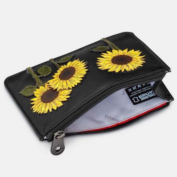 Жіночий шкіряний гаманець Yoshi Y1321 Sunflowers (Black) Y1321 SF 1 фото