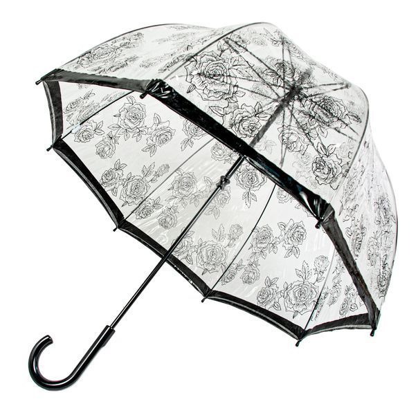 Парасолька-тростина жіноча Fulton Birdcage-2 L042 Black Rose (Черная роза) L042-034293 фото