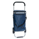 Foldable shopping trolley bag with large wheels, aluminum frame, waterproof, dark blue removable drawstring bag DERBY 092404 navy