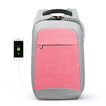 Рюкзак для ноутбука Tigernu T-B3335 USB 15.6" 20L T-B3335-USB pink фото