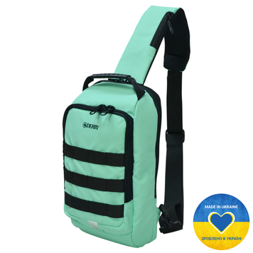 Рюкзак через плече (слінг) Derby 012602 Sling Green &mdash; міський однолямковий рюкзак, Oxford 600D TPU бірюзовий 012602 green фото
